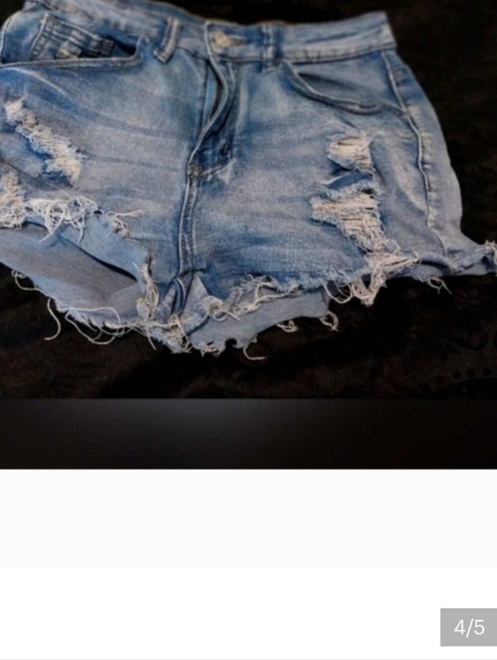 Jordache Light Blue Distressed Denim Shorts - Picture 5 of 6